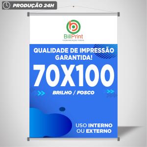 BANNER 70x100 CM Lona 380g - 70X100 4x0 - Brilho ou Fosco - Bastão e Cordão - 