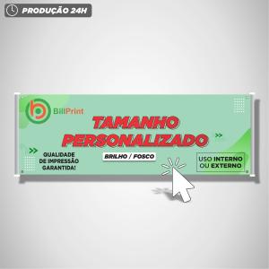 FAIXA PROMOCIONAL 280G Lona 280g -  4x0 - Fosca ou Brilho - Madeira  ou Bastão nas laterais - 